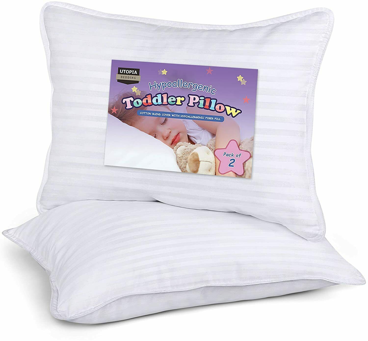 Toddler Pillows 2 Pack Baby Pillow Infant Pillow Cotton Cover Utopia Bedding